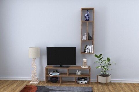 Mobilier living raffline, 2 corpuri, 120x29.5x45.5 cm, pal , nuc inchis