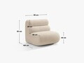 Modul canapea 1 loc fara cotiere, Neo, Micadoni Home, 85x100x83 cm, tesatura Chenille Silencio, albastru muted