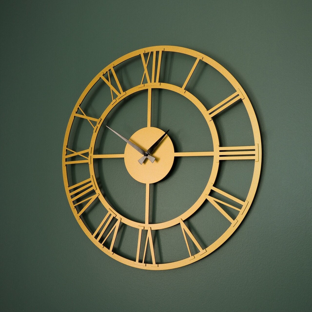 Ceas de perete, Roman Metal Wall Clock, Dimensiune: 49 x 49 cm, Auriu - view 4
