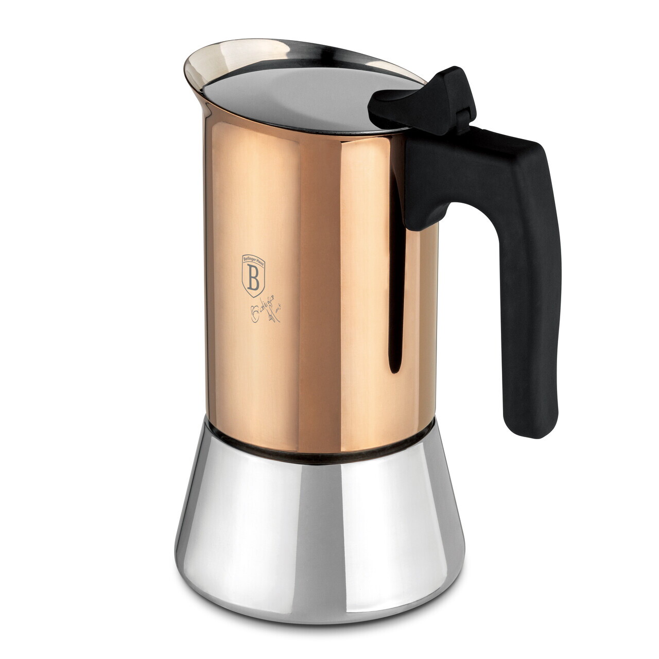 Aparat de cafea Berlinger Haus, Rose Gold, 9 cesti, 450 ml, inox 18/10, roz - imagine 5