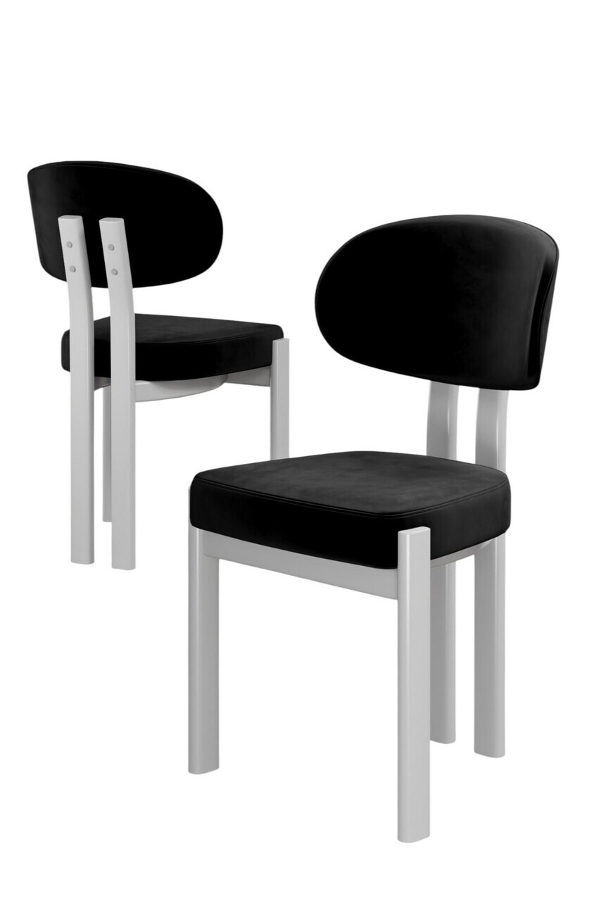 Set scaune 4 piese, Hanah Home, Dore, Alb/Negru — imaginea 2
