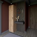 Dulap pentru haine, Miwood, Yaman 1 Door, 40x182x47 cm, PAL, Maro