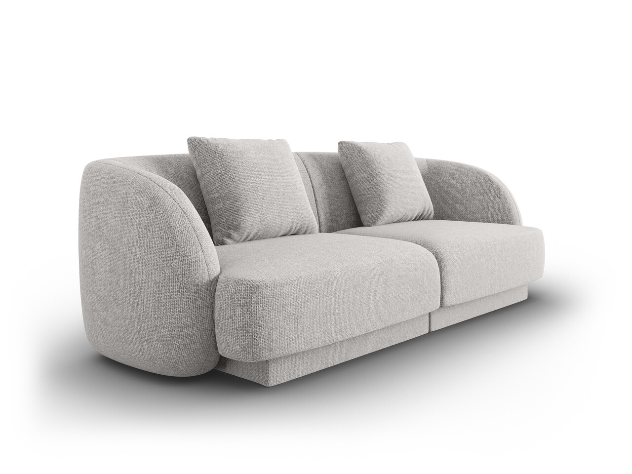 Canapea 2 locuri, Tulum, Cosmopolitan Design, 180x90x70 cm, tesatura chenille, gri deschis