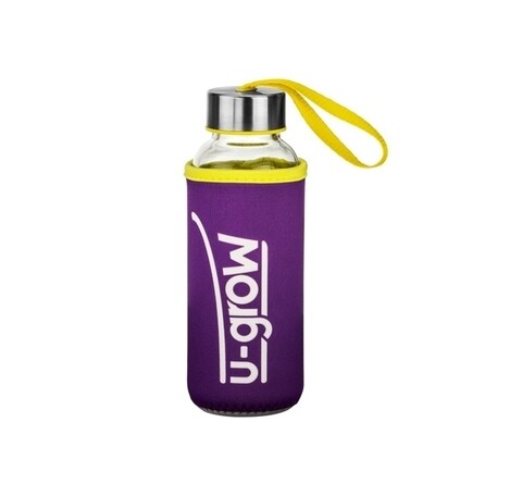 Sticla cu husa termoizolanta u-grow, 308 ml, violet/galben
