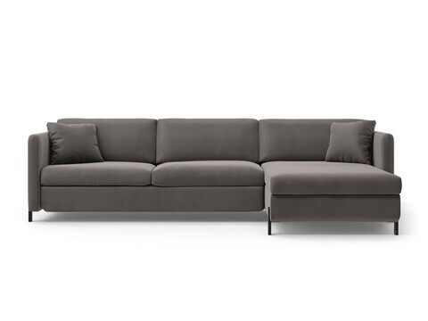 Coltar extensibil dreapta 4 locuri, Gloria, Micadoni Home, 266x170x88 cm, catifea, gri