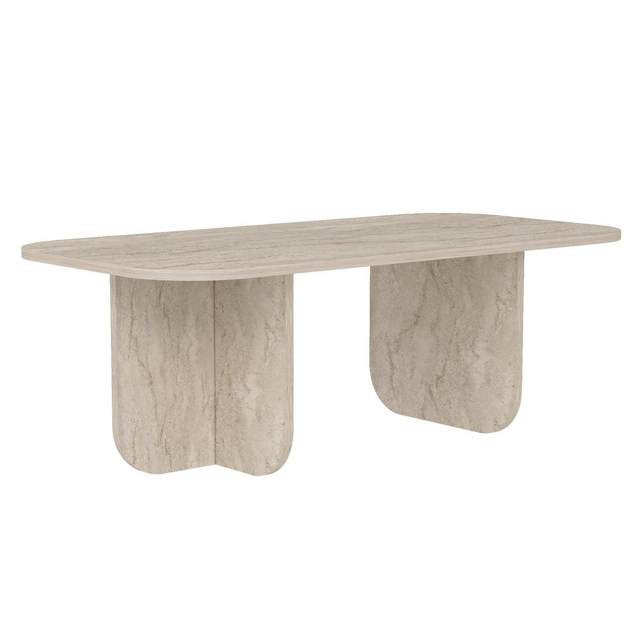 Masuta de cafea, Hanah Home, Becaj, 120x41.4x60 cm, Travertin - imagine 5