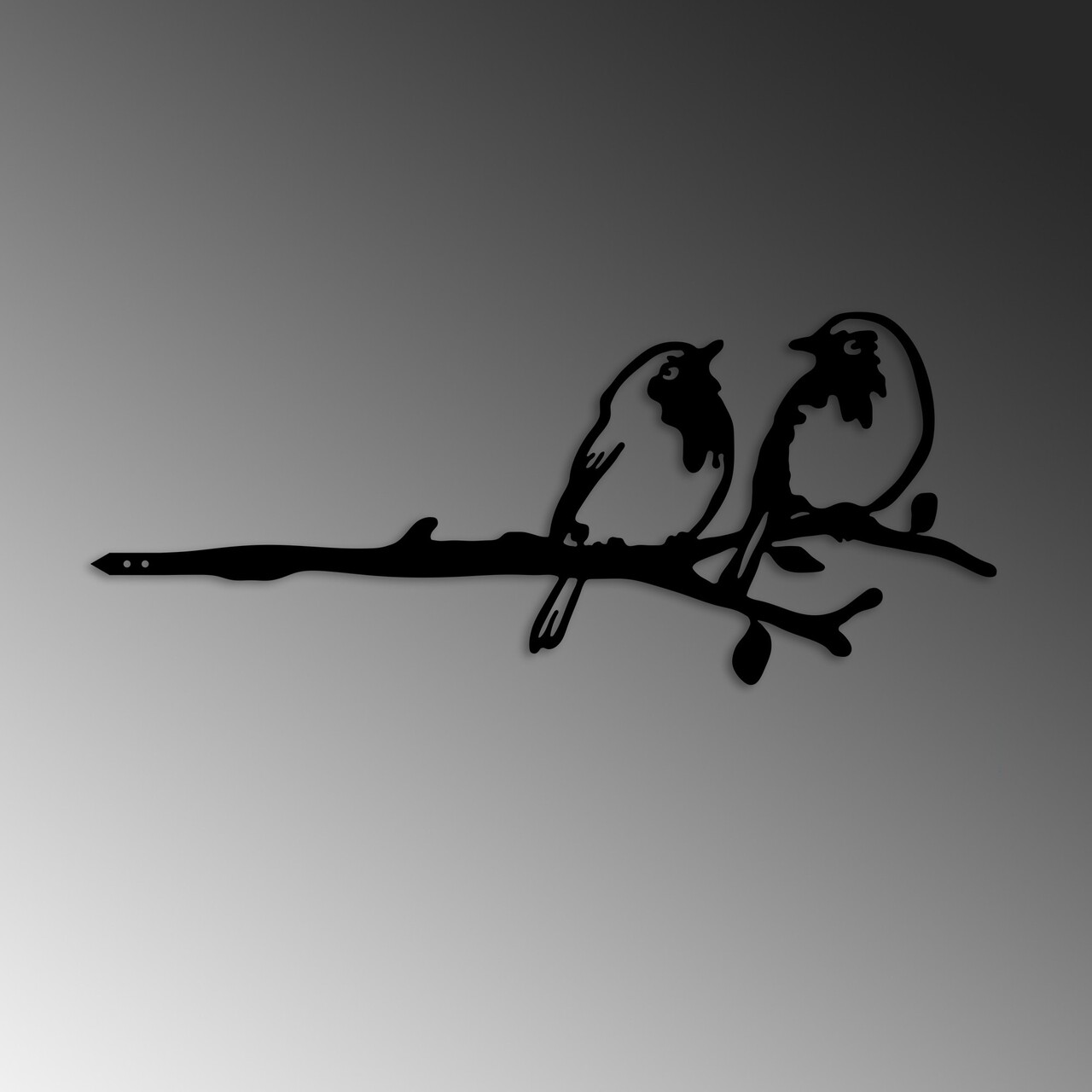 Obiect decorativ de grădină, Bird On The Branch 06, 50x20 cm, Negru - view 5