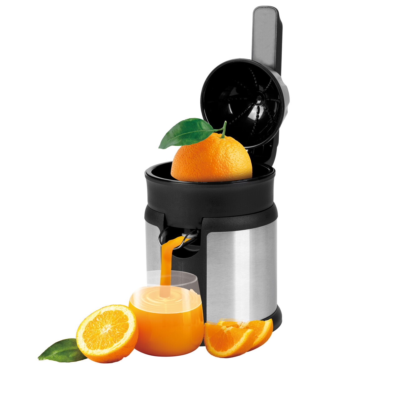 Storcator electric de citrice Berlinger Haus, Matte Black, 120W, plastic/inox, argintiu/negru - imagine 4