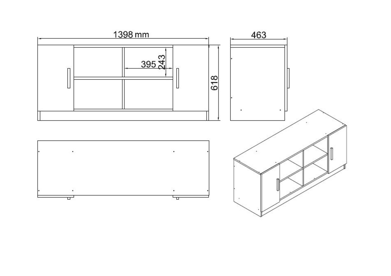 Set mobilier pentru camera de studiu, 5 piese, Locelso, VO16 - BA, pal melaminat, maro/antracit