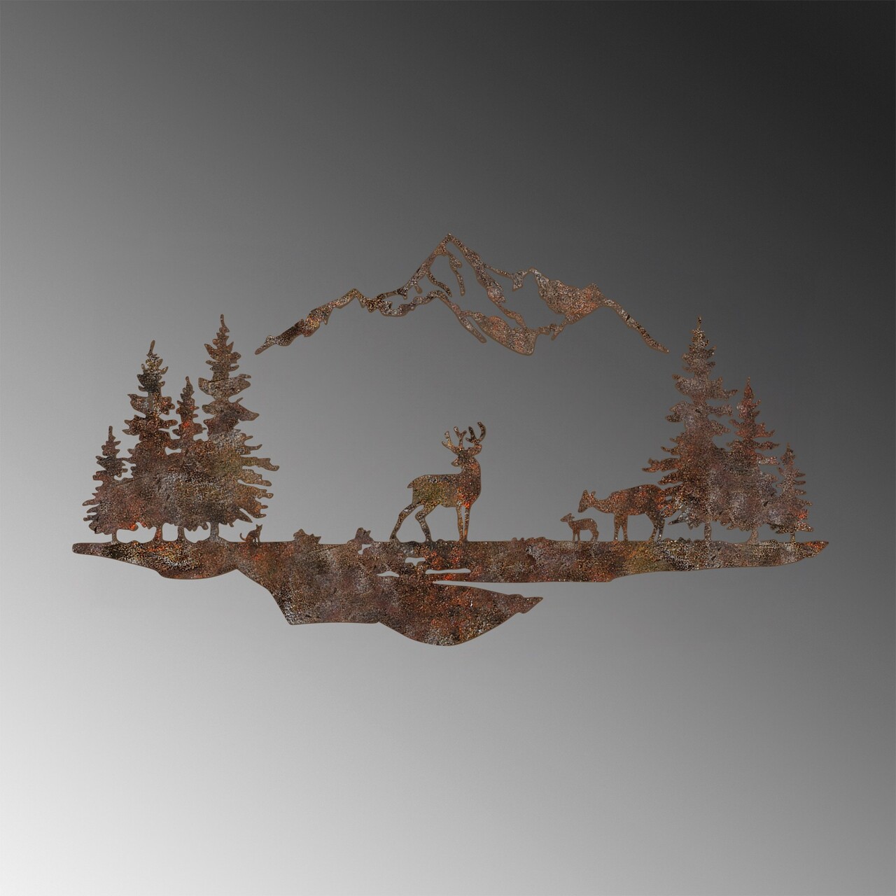 Decoratiune de perete, Rusty Landscape 1, Dimensiuni: 38 x 70 cm, Maro antichizat - view 6