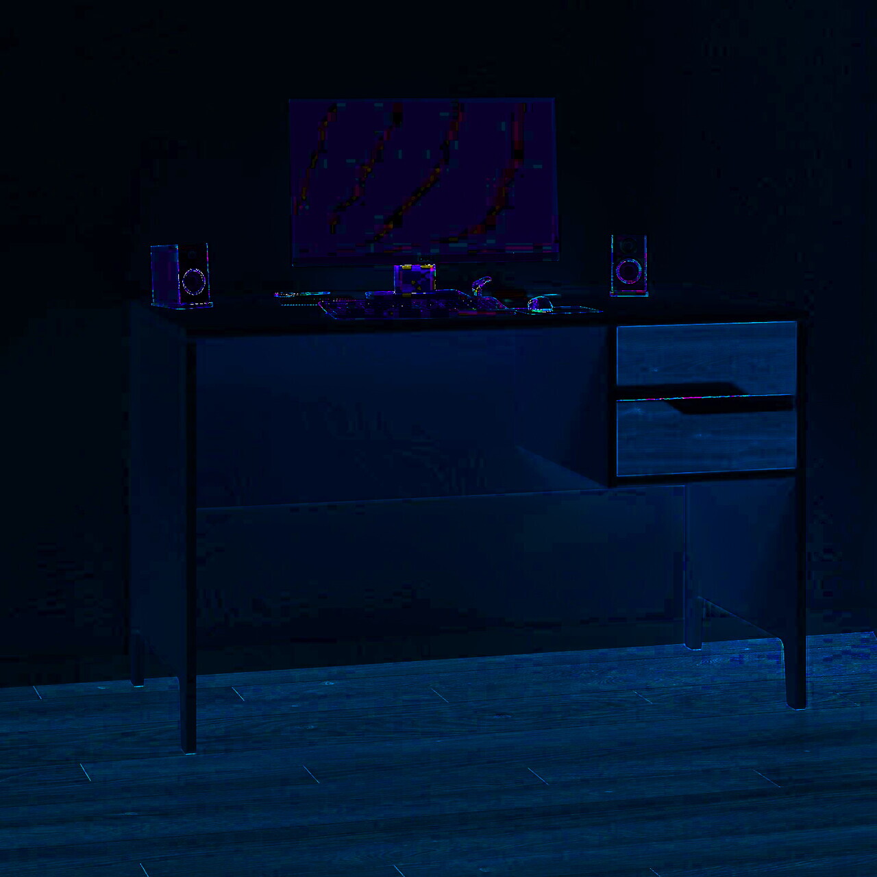 Birou, Hanah Home, Ruby Desk, 120x76x60 cm, PAL, Piatră Lunii / Nuc