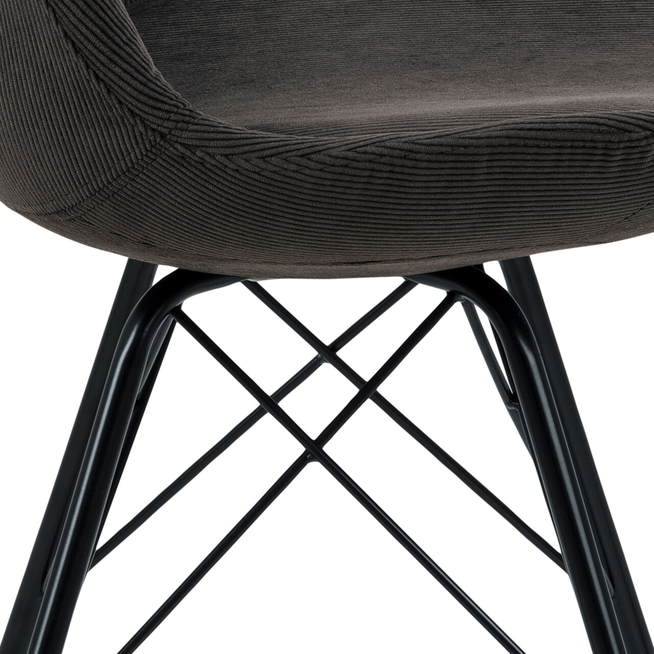 Scaun Eris, Actona, 48.5x54x85.5 cm, tesatura corduroy/otel, antracit - view 8