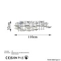 Decoratiune de perete, Lumos, Metal, Latime: 110 cm / Inaltime: 32 cm / Adancime: 4 cm, Multicolor