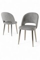 Set scaune 4 piese, Charlotte, Pane, Gri/Crom