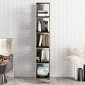Biblioteca Polka, Zena Home, 32.2x31.3x178.5 cm, auriu/negru
