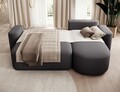 Coltar extensibil dreapta 4 locuri ELTAP, Aurumm, 285x180x92 cm, lemn/poliester, gri antracit
