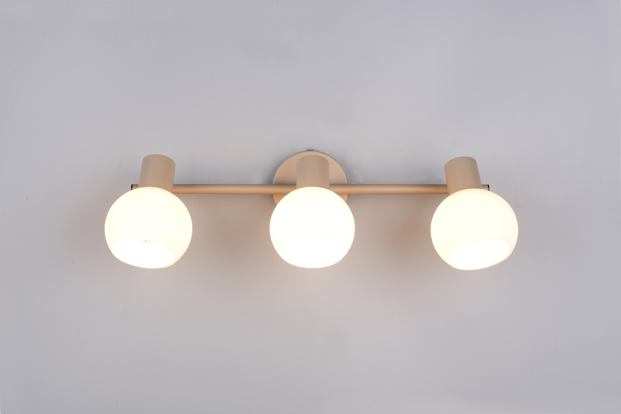 Plafoniera Boba, RL, 45x10x18.5 cm, 10W, 3x E14, metal, bej inchis/alb - 1 | YEO