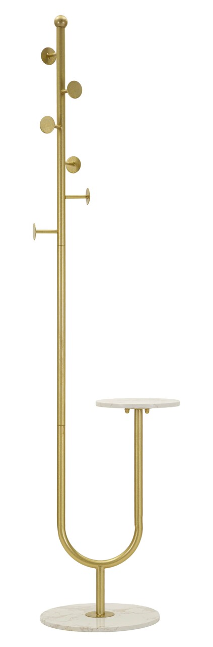 Cuier, Mauro Ferretti, Shelf, 40x35x176 cm, metal/imitatie de marmura, auriu/alb - imagine 8