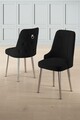 Set scaune 4 piese, Charlotte, Newa, Negru / Crom