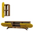 Comoda TV, Hommy Craft, Defne, 145x37x35 cm, Nuc / Galben