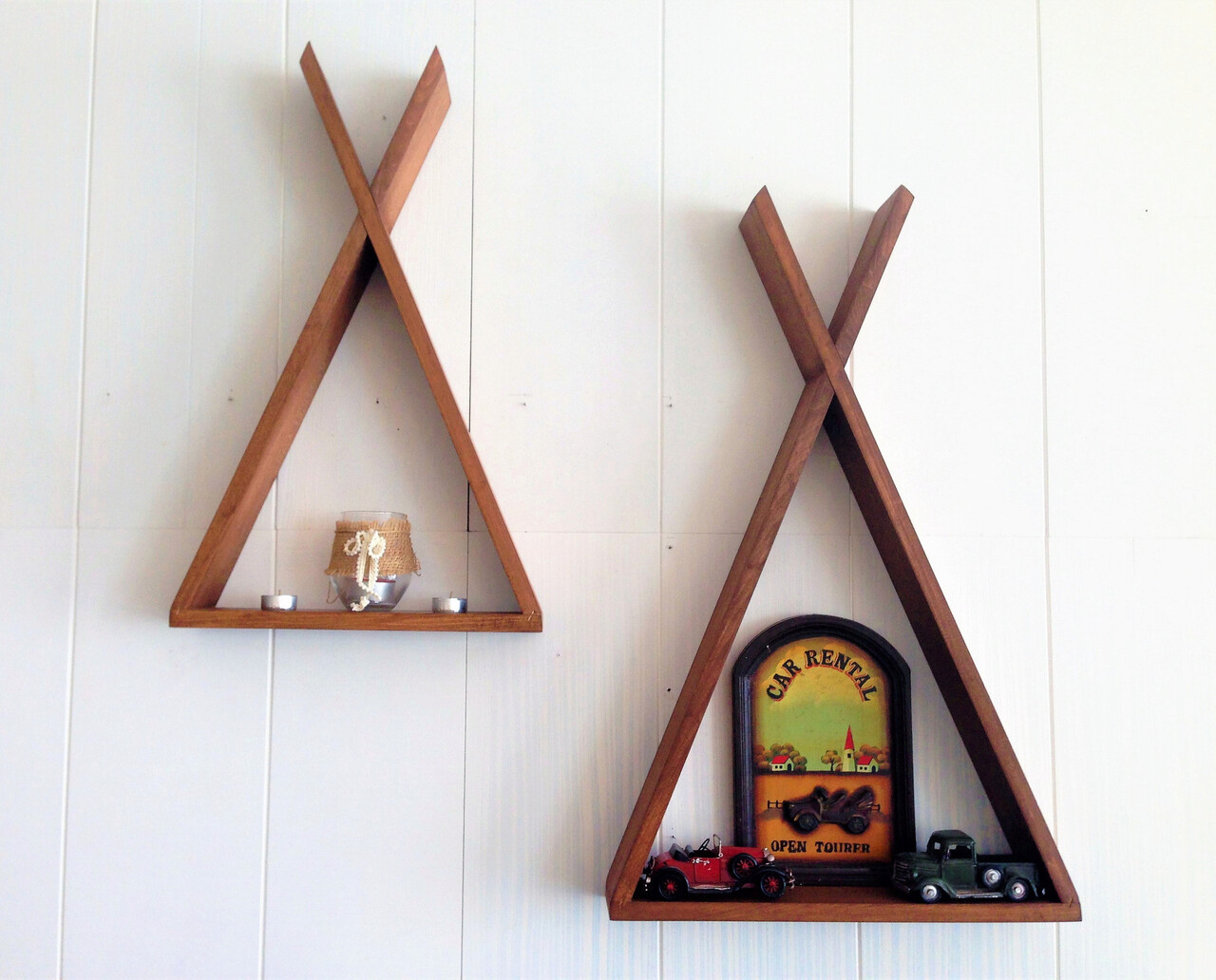 Raft de perete Tent 40x65x8.5 cm Maro