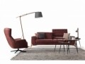 Canapea extensibila Kenzo, Heinner, 3 locuri, stofa, rosu