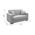 Canapea extensibila 2 locuri Vox, Pakoworld, 148x77x80 cm, textil/lemn de plop, bej