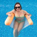 Hamac de apa plutitor individual pentru piscina de inot Pulok, InnovaGoods, 134 x 81 cm, portocaliu
