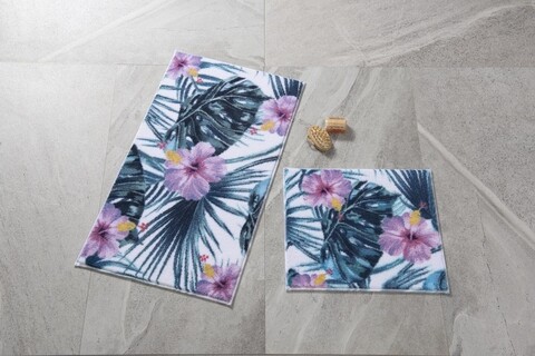 Set 2 covorase de baie Hibiscus, Confetti, 50×57 cm/57×100 cm, lila imagine noua 2022