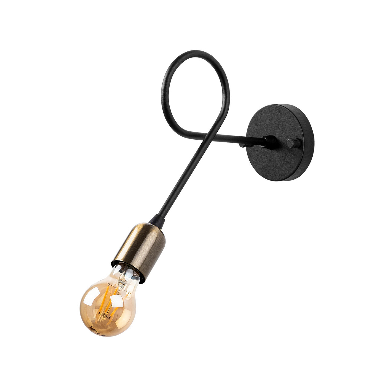 Aplica de perete, Fulgor, 942FLG2131, Metal, Negru/Maro antic - 2 | YEO