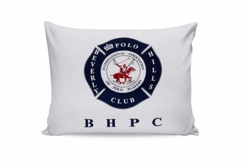 Set 2 fete de perna 50x70, 100% bumbac, Beverly Hills Polo Club, Alb/Bleumarin/Rosu