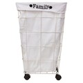 Cos de rufe cu roti, Family, Creaciones Meng, 38x38x55 cm, metal/poliester, alb