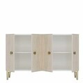 Consola, Hanah Home, Squarel 120, 120x75x32 cm, Alb / Travertin