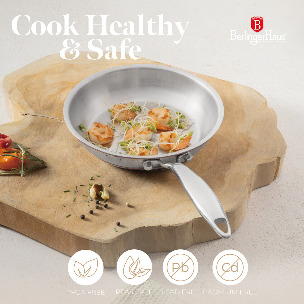 Tigaie Berlinger Haus, Copper Touch, 20 cm, inox, argintiu - imagine 14