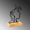 Decoratiune, Amore, 27x8x17 cm, Metal, Lemn/Negru