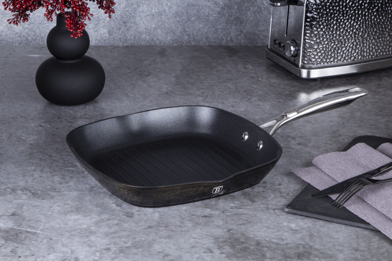 Tigaie grill Berlinger Haus, Shine Basalt, 28 cm, 2.1 L, aluminiu forjat, negru - view 2