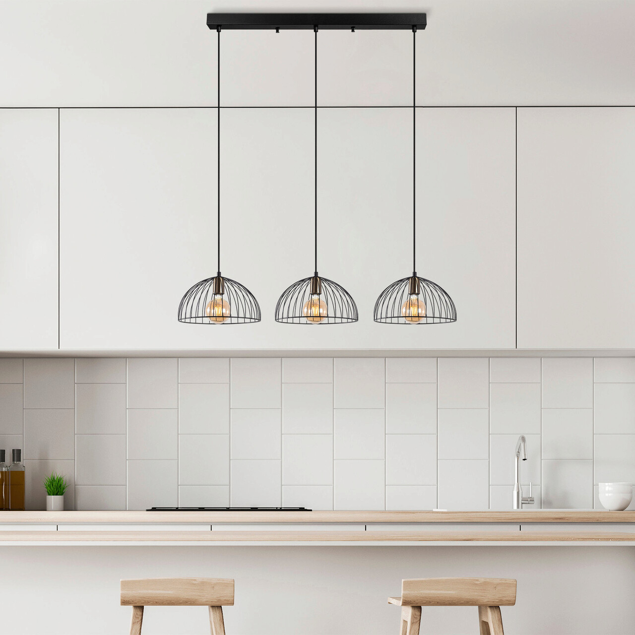 Lustra, Fulgor, 942FLG1608, Metal, Negru/Maro antic - 1 | YEO