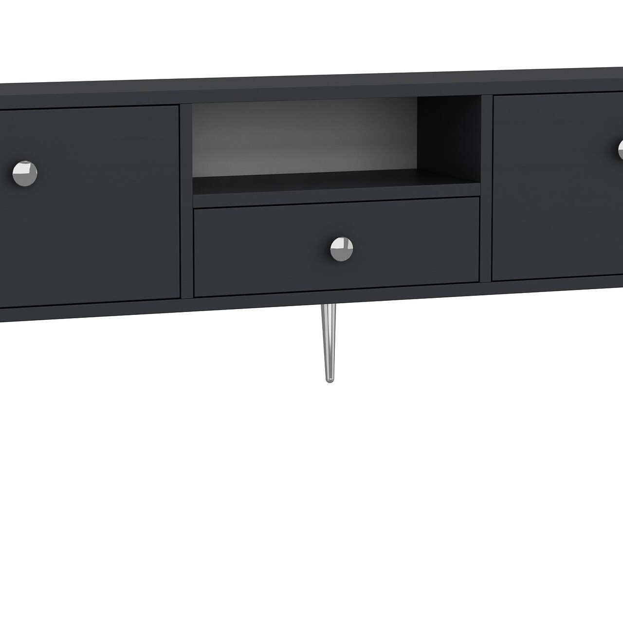 Comoda TV, Hanah Home, 1307-DROP-1, 140x45x30 cm, PAL , Antracit / Argintiu - view 6