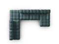 Coltar panoramic modular stanga 7 locuri, Bellis-51, Micadoni Home, 376x282x70 cm, catifea, turcoaz