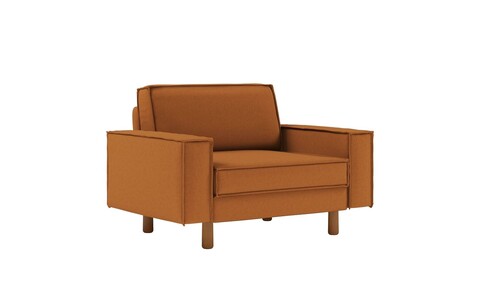 Fotoliu, Atelier del Sofa, 918CMF1201, Cadru: 100% OȚEL, Caramel / Nucă