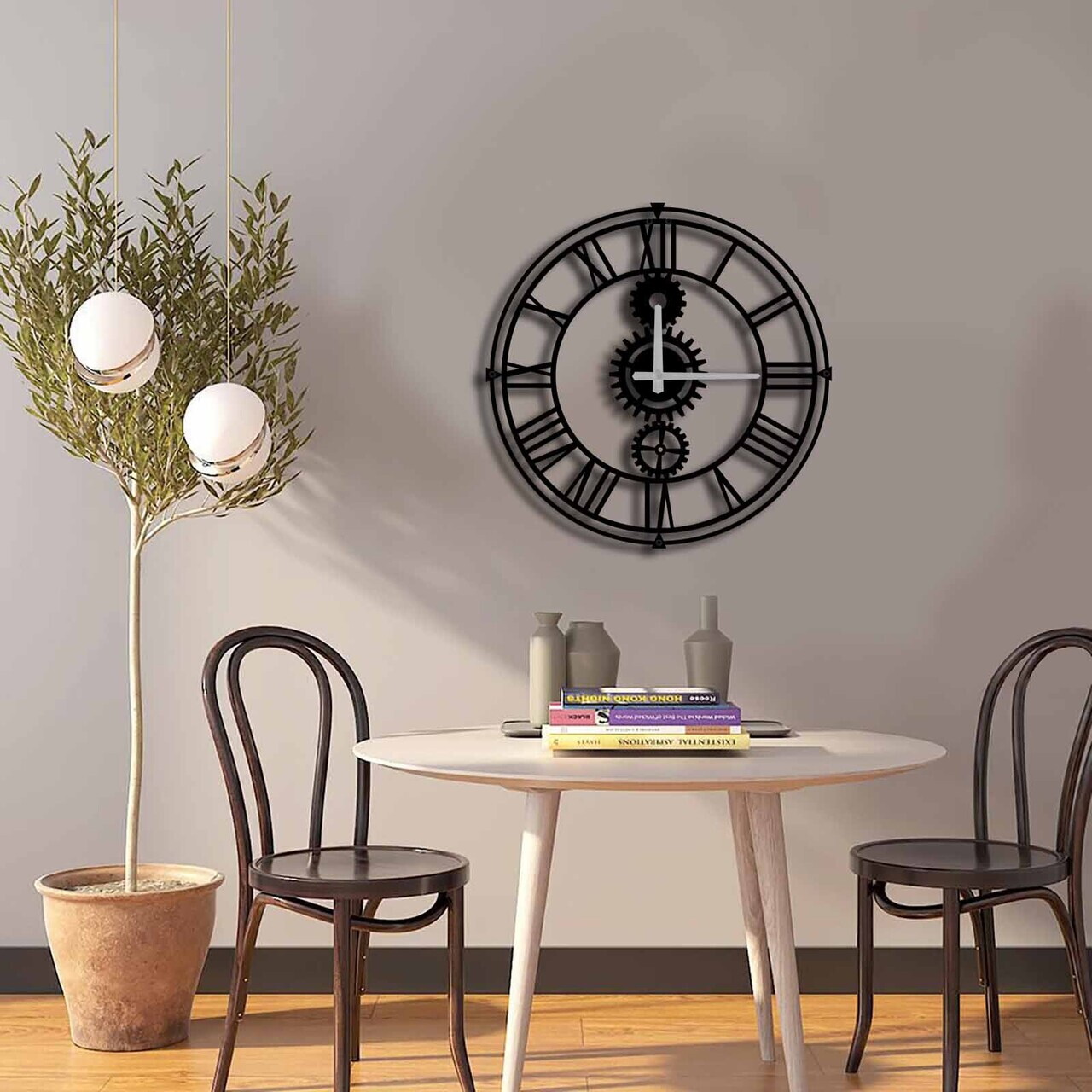 Ceas de perete, MTS, Dimensiune: 49 x 49 cm, Negru — imaginea 2