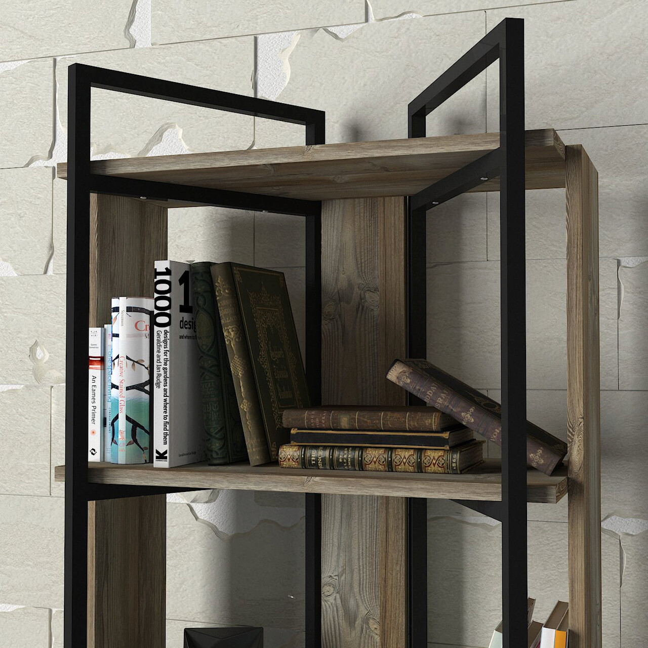 Corp biblioteca, Tera Home, Costa, 63.6x180x34.8 cm, PAL, Nuc negru - 2 | YEO