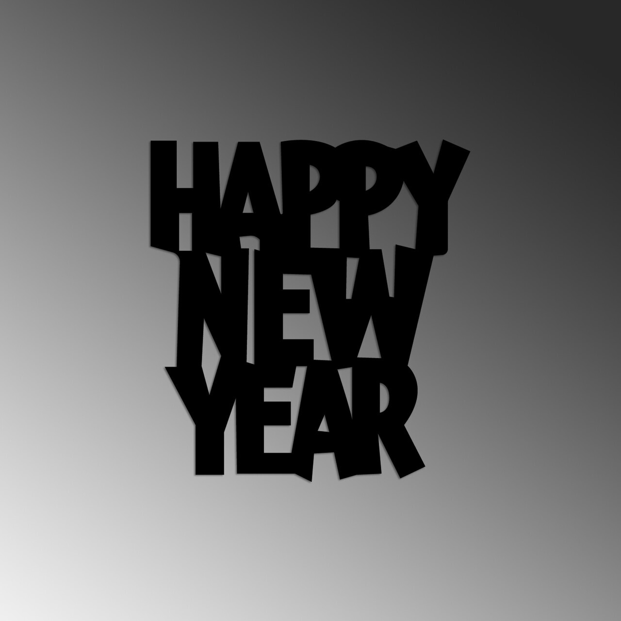 Decoratiune de perete, New Year 4, Dimensiuni: 31 x 33 cm, Negru — imaginea 5