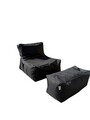 Set fotolii tip puf (2 piese), Pufito, 535PFT1216, Poliester, Negru