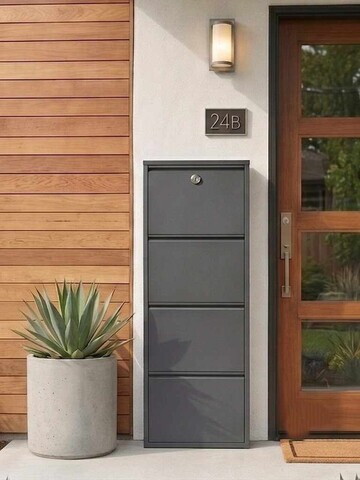 Pantofar, Hanah Home, 4 Doors Lock, 50x140x15 cm, Antracit