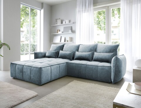 Coltar extensibil stanga 4 locuri ELTAP, LT-40TOS, Campo, 265x196x88 cm, lemn/poliester, albastru