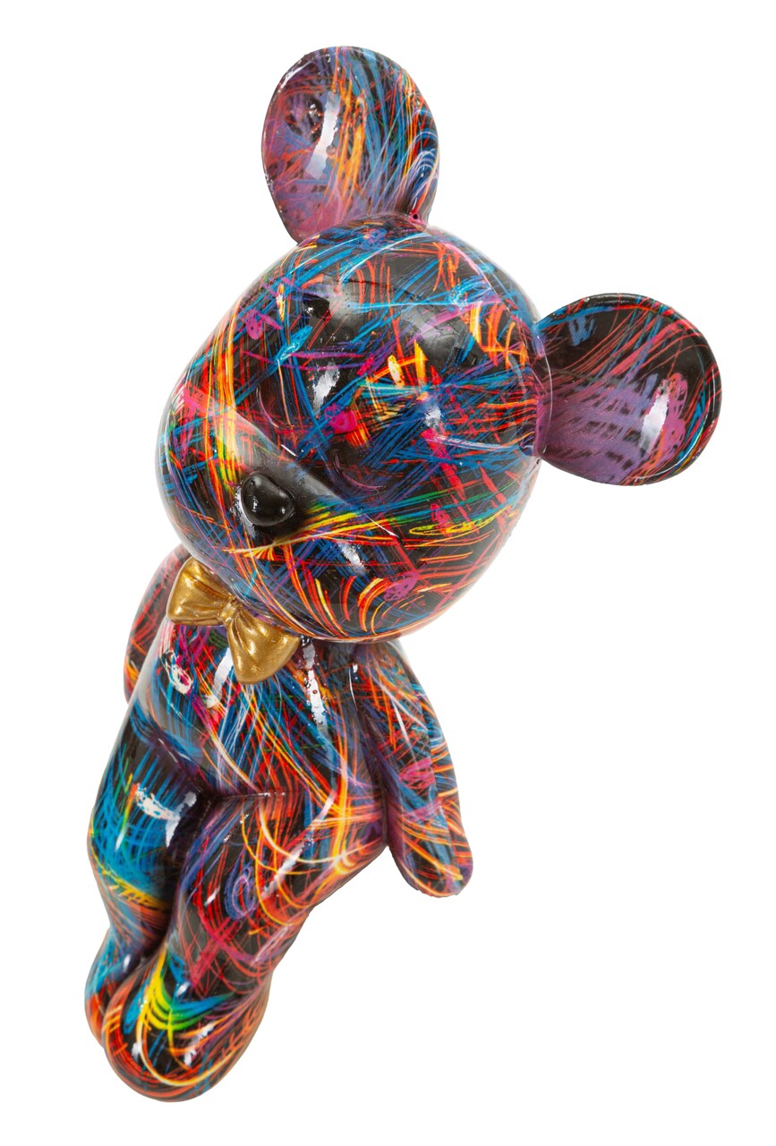Decoratiune, Mauro Ferretti, Orsetto Psyco -B, 12.5x9.5x25 cm, polirasina, multicolor - imagine 4