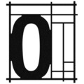 Numar casa pentru poarta/usa Zero, metal, 14 x 16 cm, negru, cifra 0