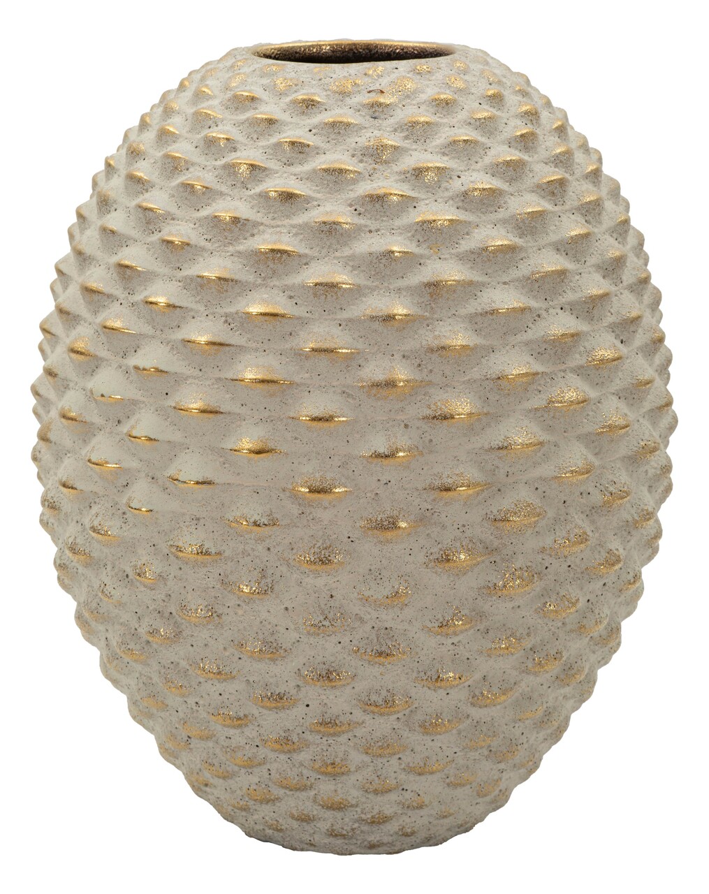 Vaza decorativa, Mauro Ferretti, Pepipas, 23.5x28.5 cm, ceramica, gri/auriu - view 5