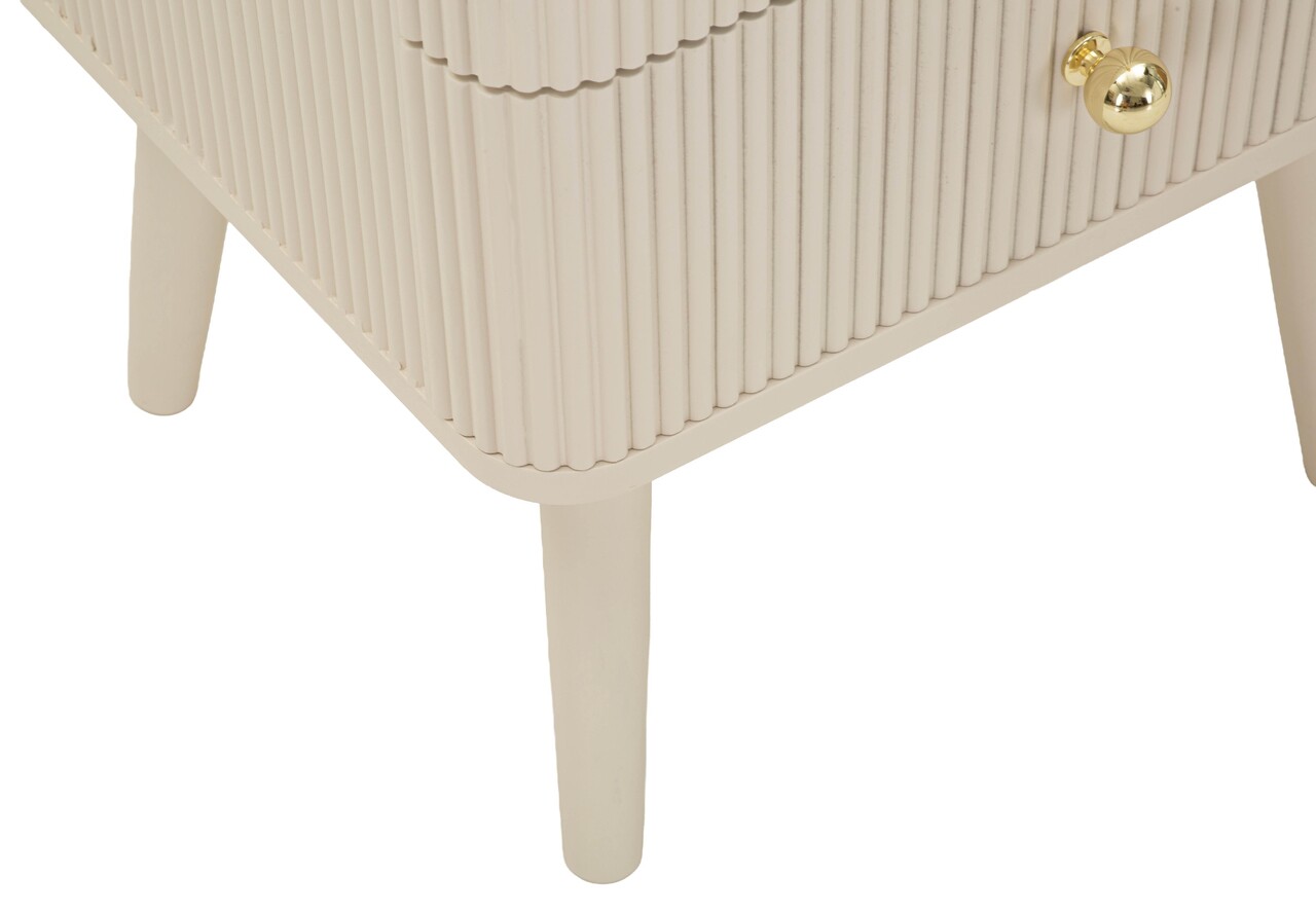 Comoda cu 5 sertare, Mauro Ferretti, Shy, 37.5x34x89 cm, lemn de pin, alb/auriu - imagine 3